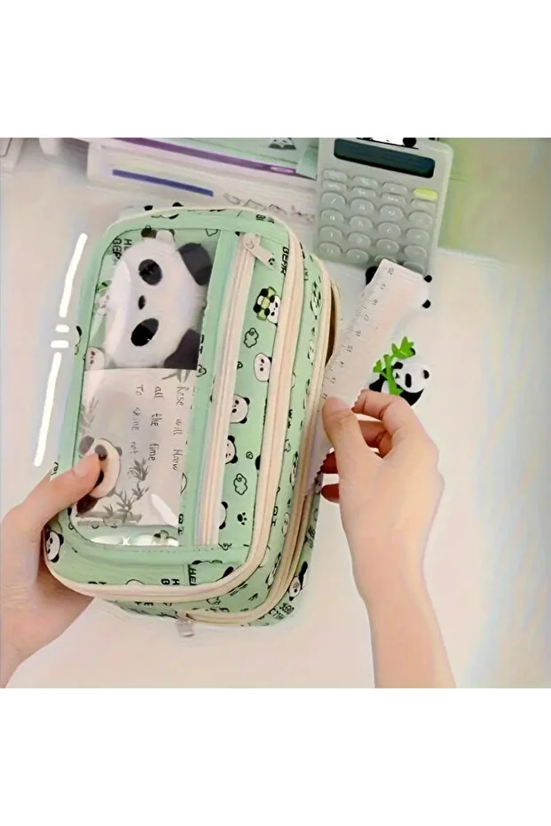 2025 Yeni kızlar kalem kutusu panda(Peluş bir broş+ bebek+5 det stickers+2 klip) 2025 Yeni kızlar kalem kutusu panda(Peluş bir broş+ bebek+5 det stickers+2 klip)